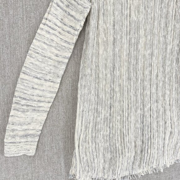 J. Jill Sweater Tunic Texture‎ Knit Fray Hem Stretch Button Casual Cotton - Picture 7 of 12